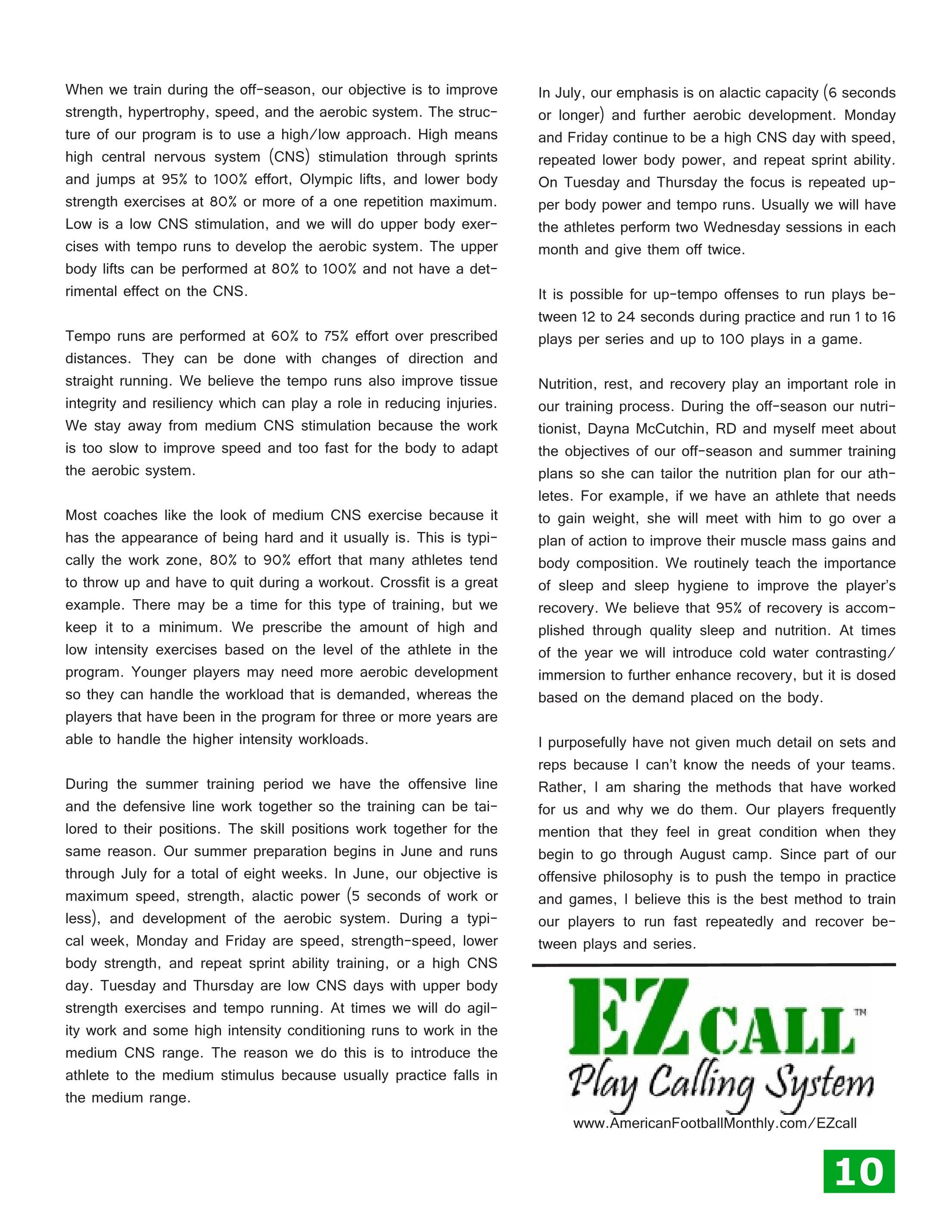 Gridiron Strategies Vol. 17, No. 1 — page 10