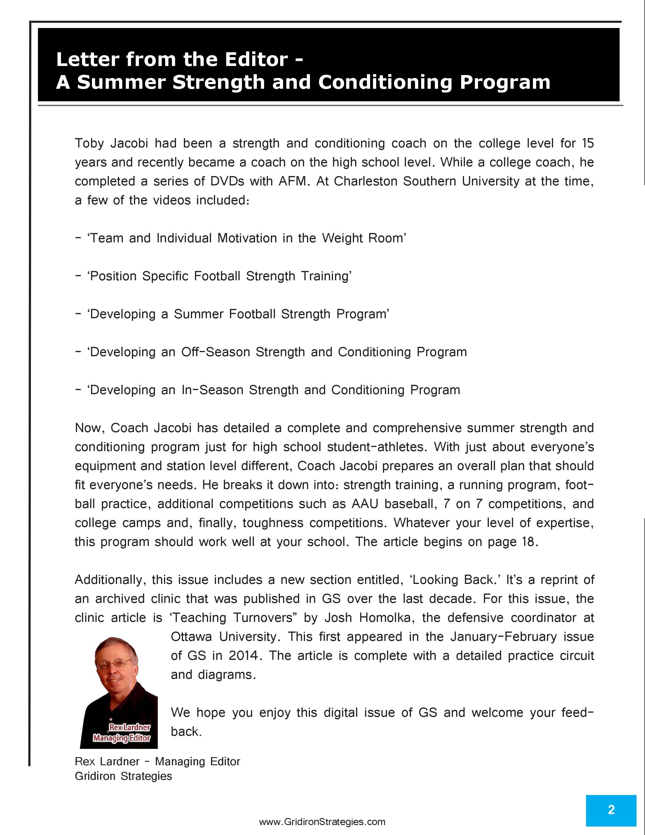 Gridiron Strategies Vol. 17, No. 2 — page 2