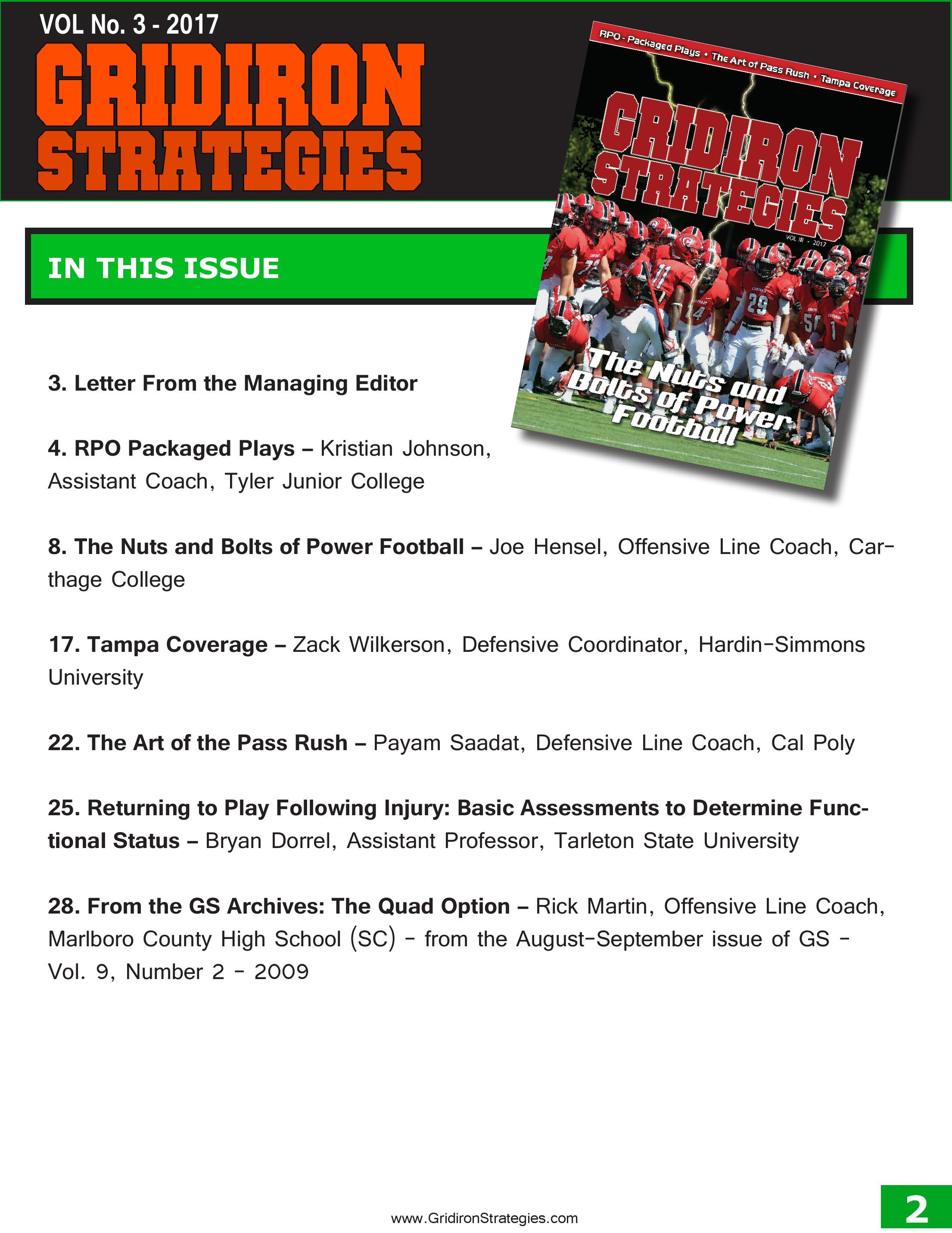 Gridiron Strategies Vol. 17, No. 3 — page 2